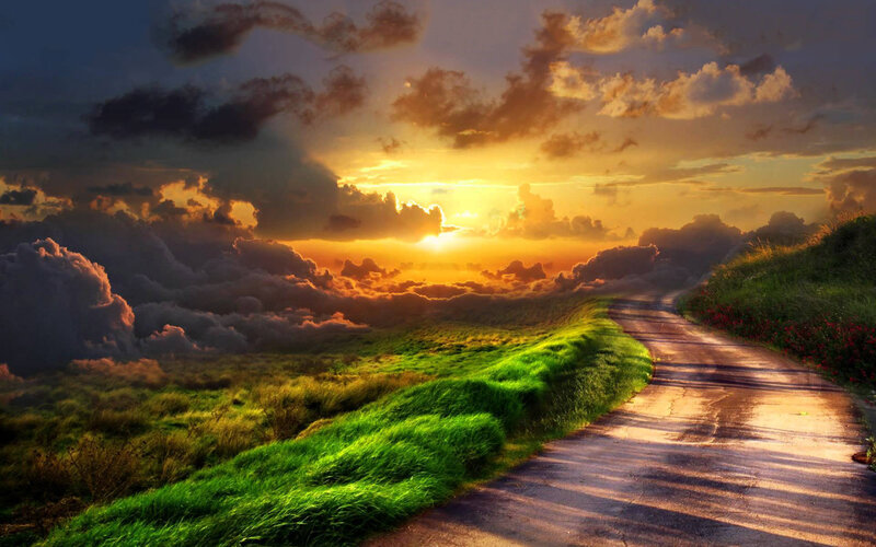 Road Through Green Hills — Dramatic