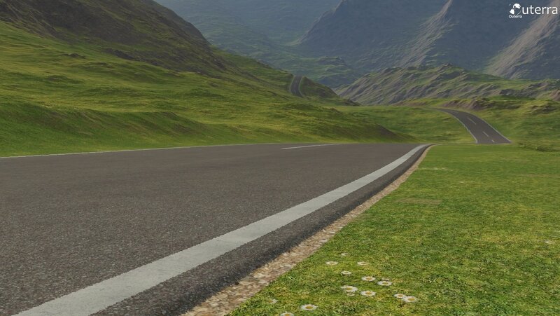Road through green mountains