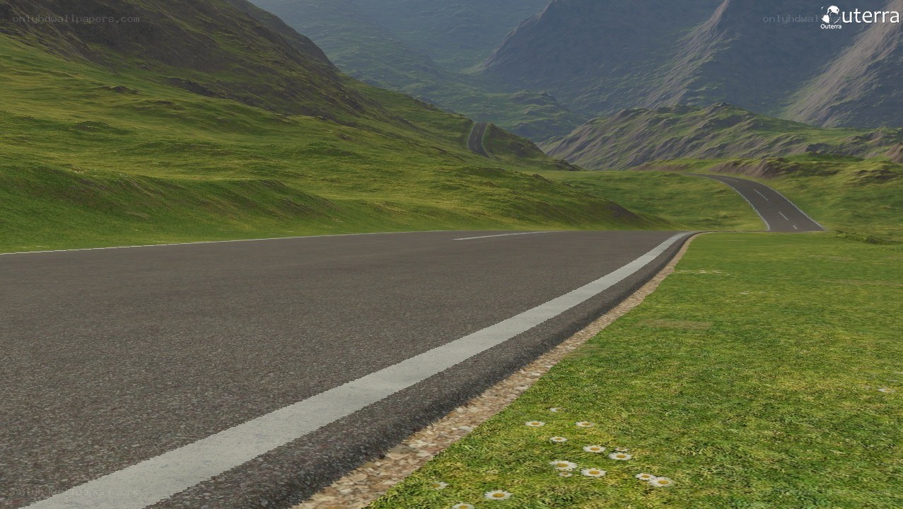 Road through green mountains