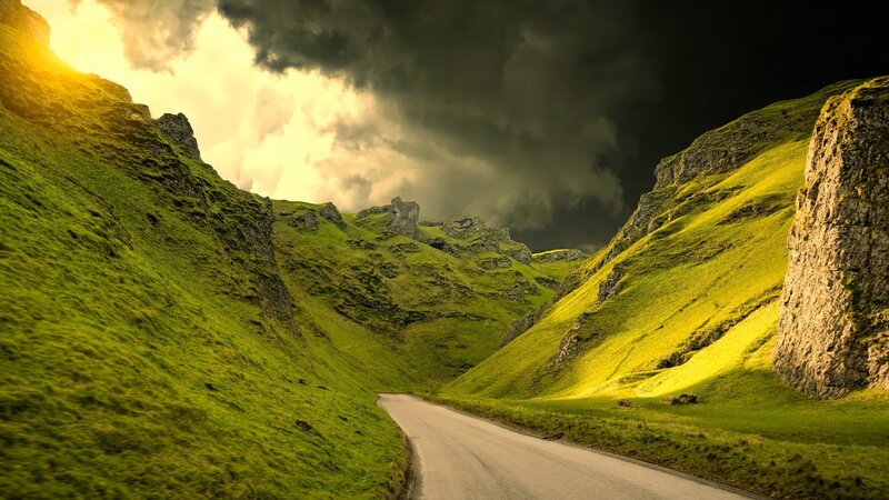 Road Through Green Valley — Dramatic, Afternoon