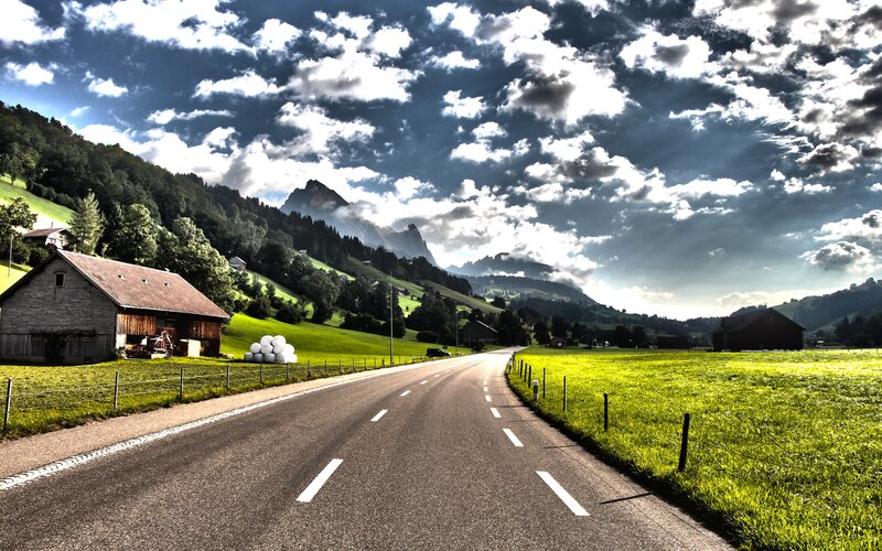 Road Through Green Valley — Dramatic
