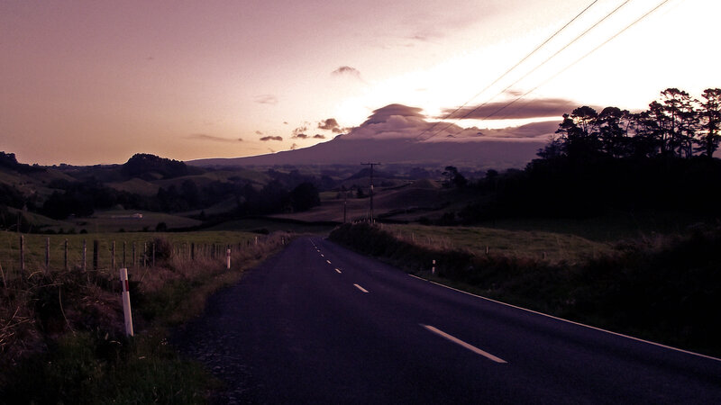 Road Through Hills at Dusk