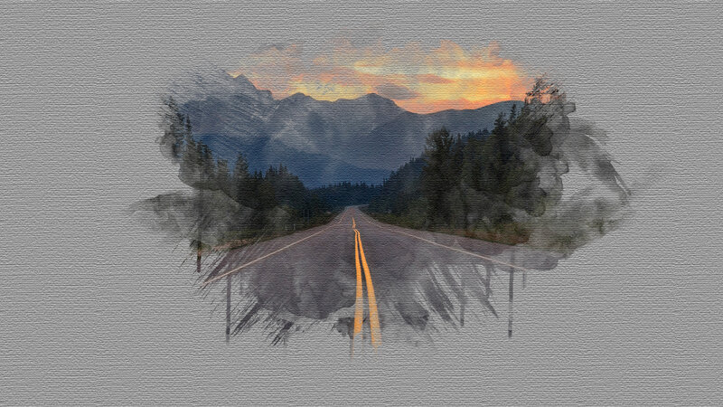 Road Through Mountain Forest
