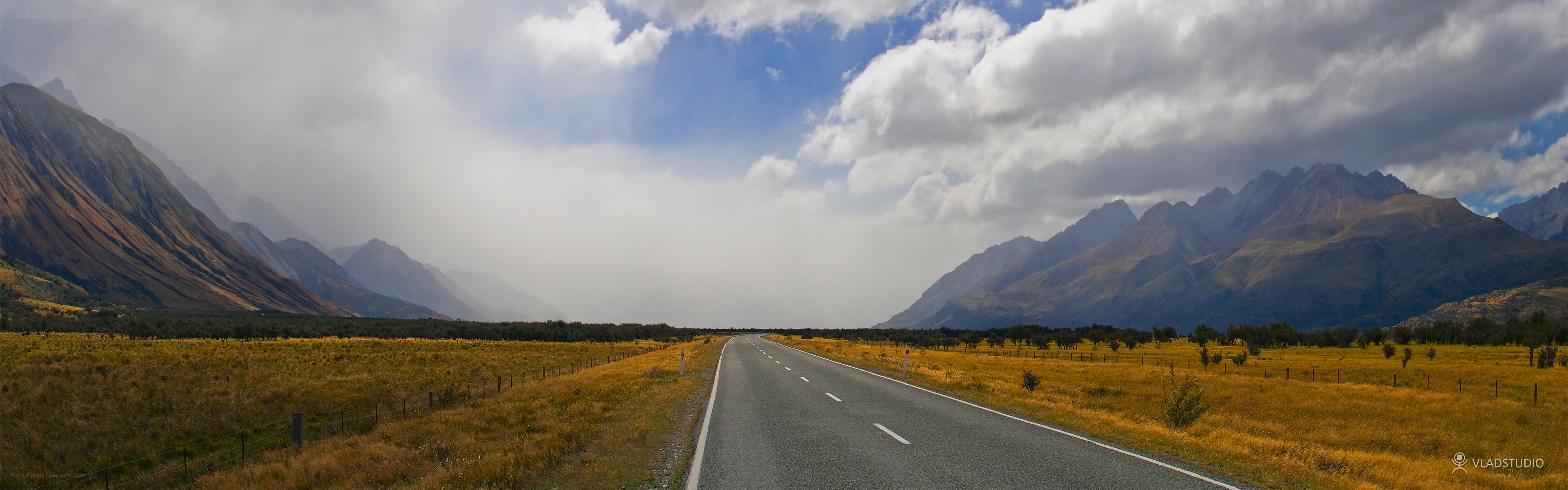 Road through mountain valley
