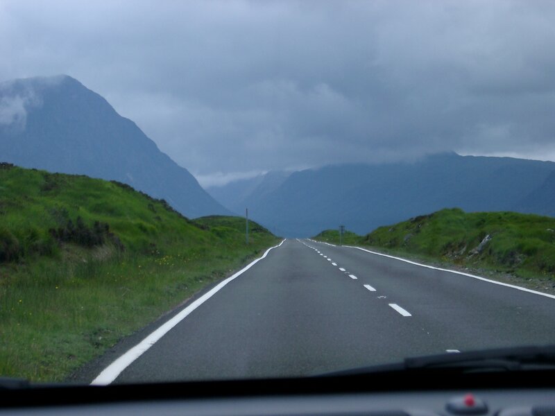 Road through mountain valley