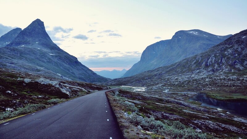 Road Through Mountain Valley — Gray, Serene