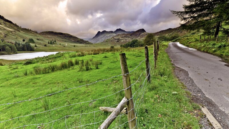Road Through Mountain Valley — Green, Dramatic, Afternoon