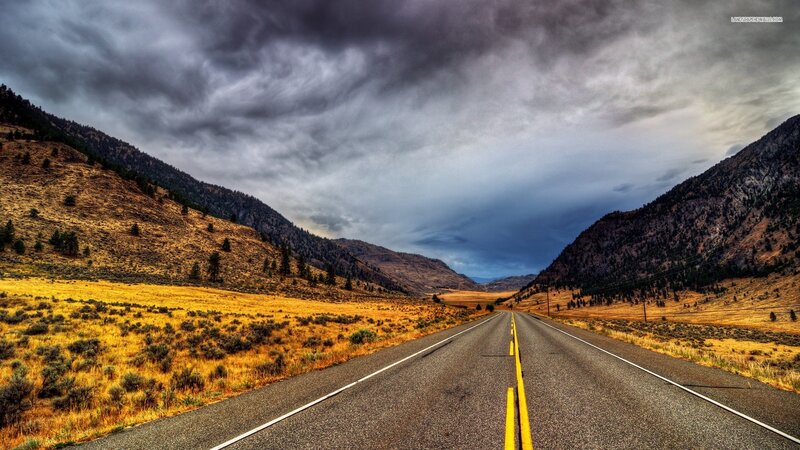 Road Through Mountain Valley — Yellow