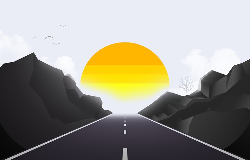 Road Through Mountains — Yellow