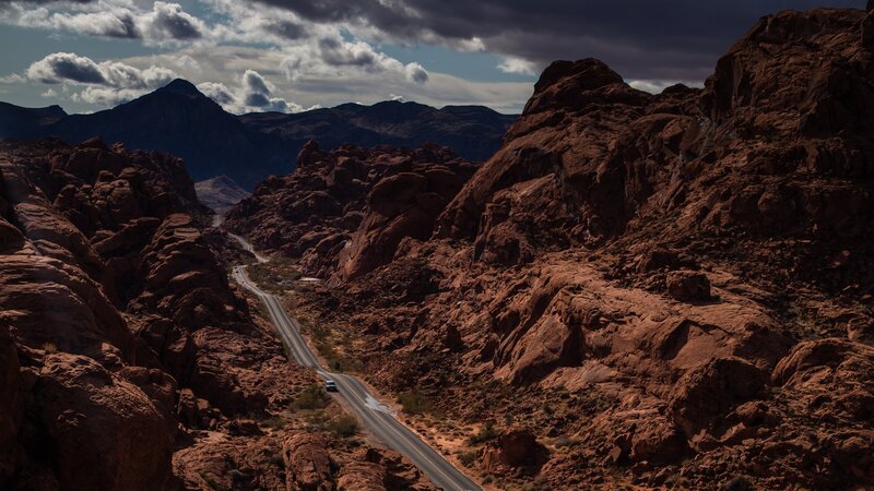Road Through Red Rock Canyon — Dramatic