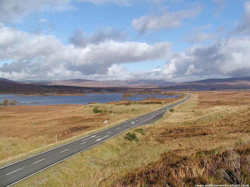 Road through Scottish Highlands