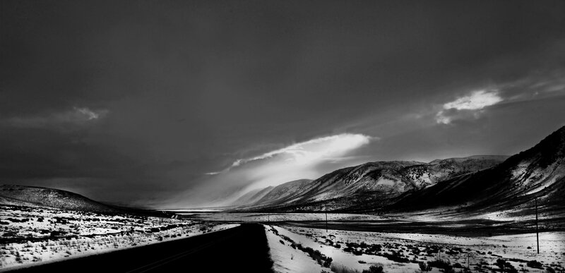 Road Through Snowy Mountains — Black