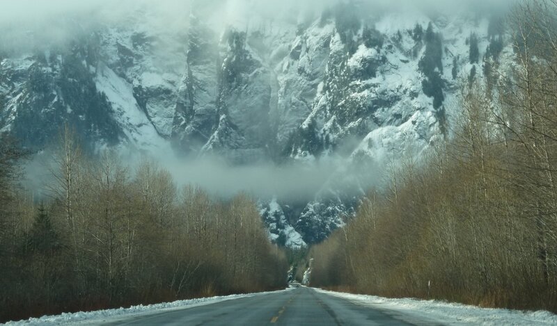 Road Through Snowy Mountains — White