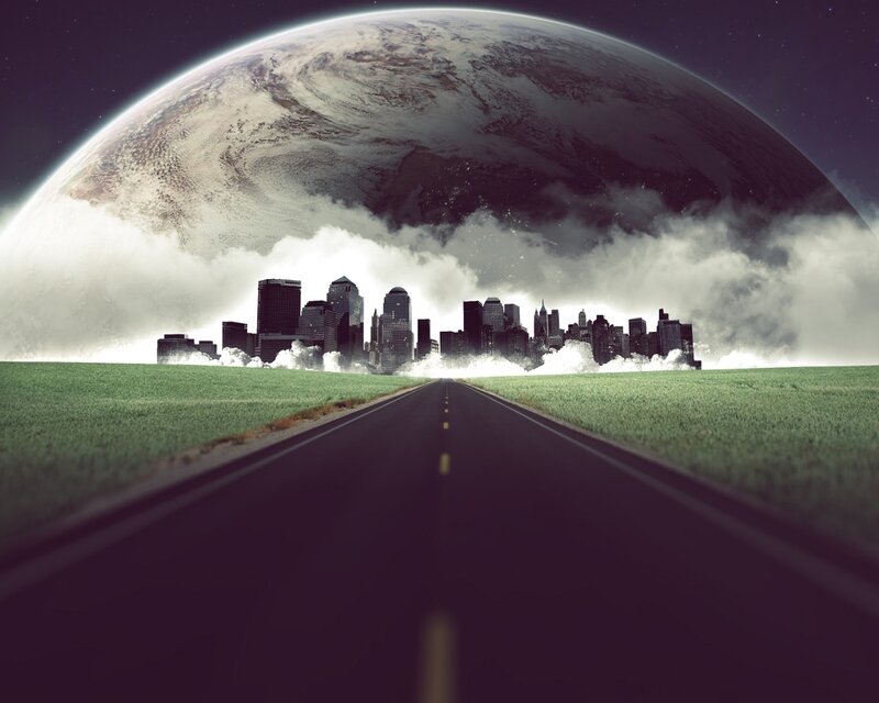 Road to a city on another planet