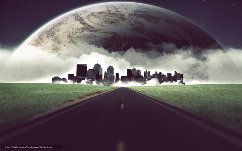 Road to a city on another planet