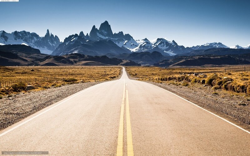 Road to Andes mountains