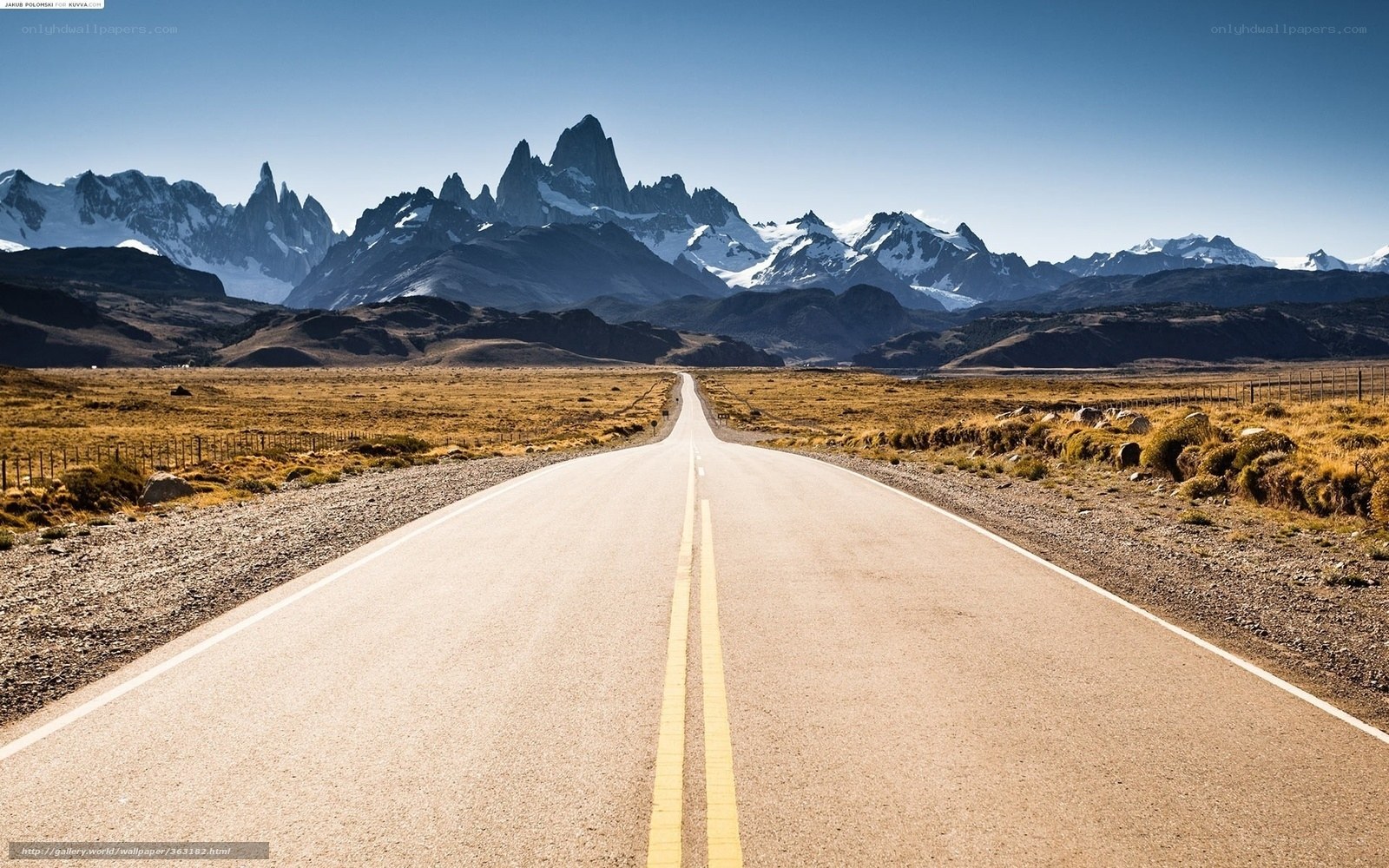 Road to Andes mountains