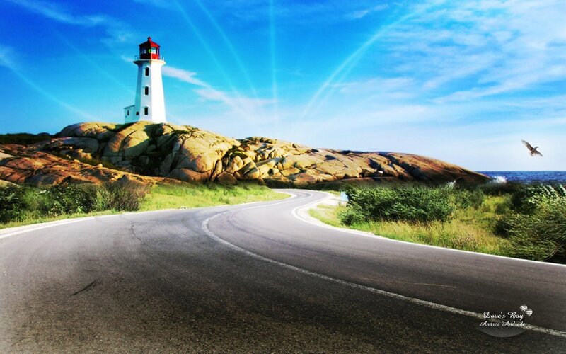 Road to lighthouse at Cape Breton