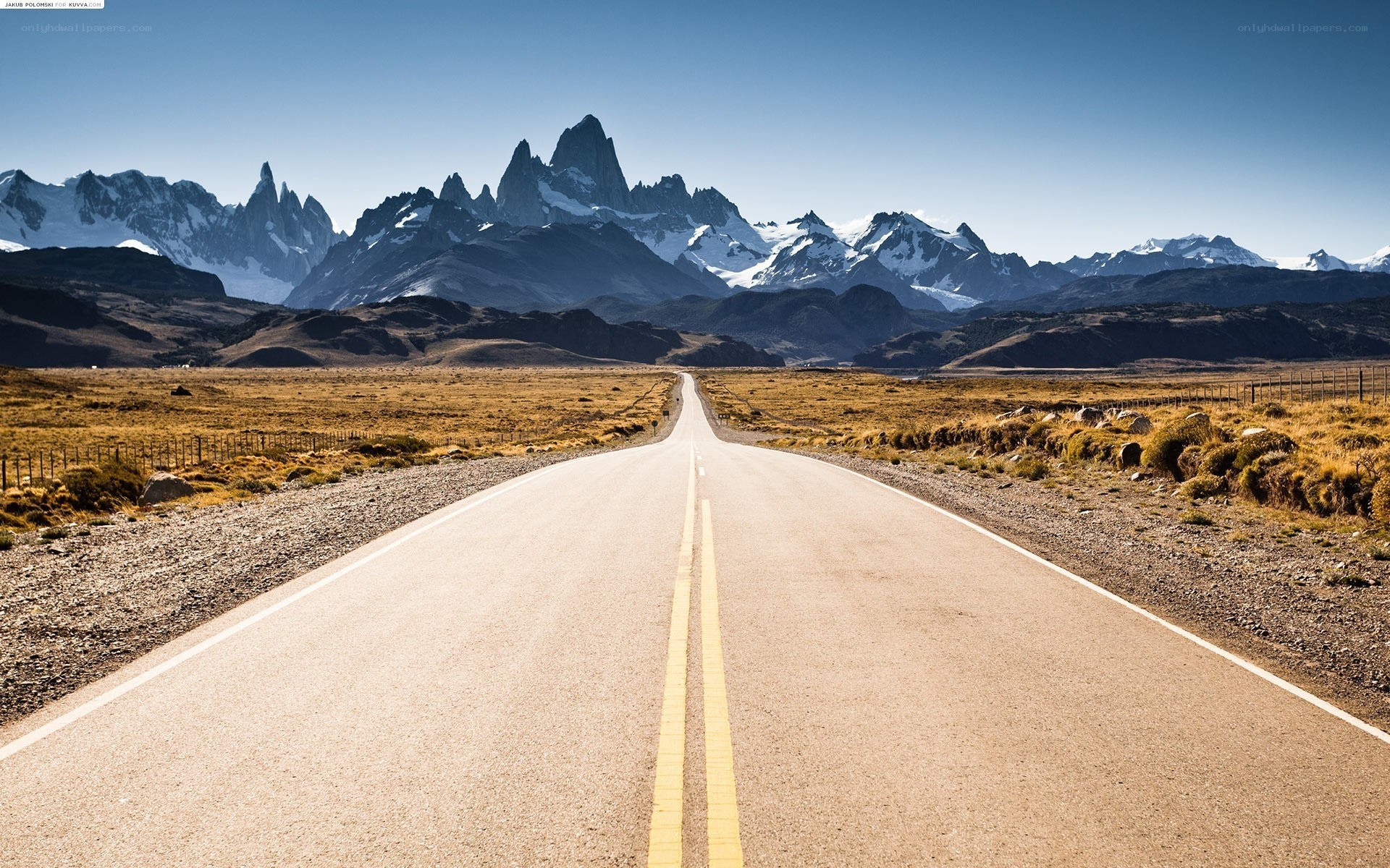 Road to the Andes mountains