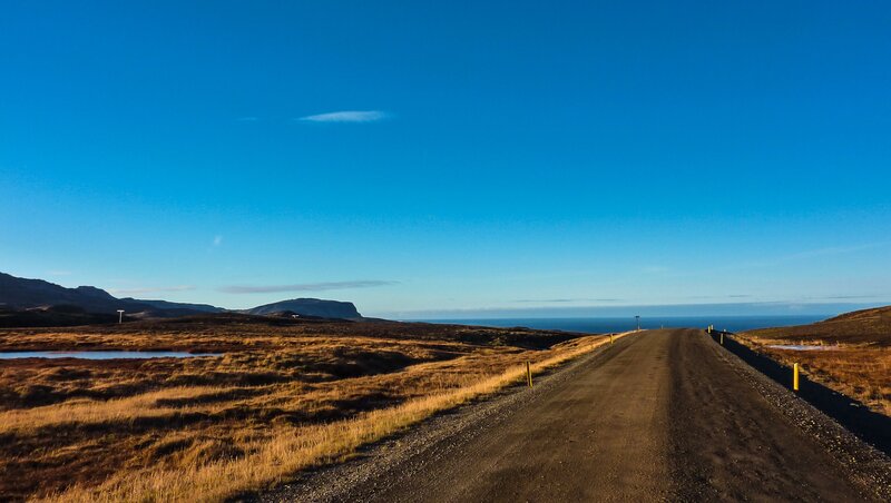 Road to the coast in Iceland