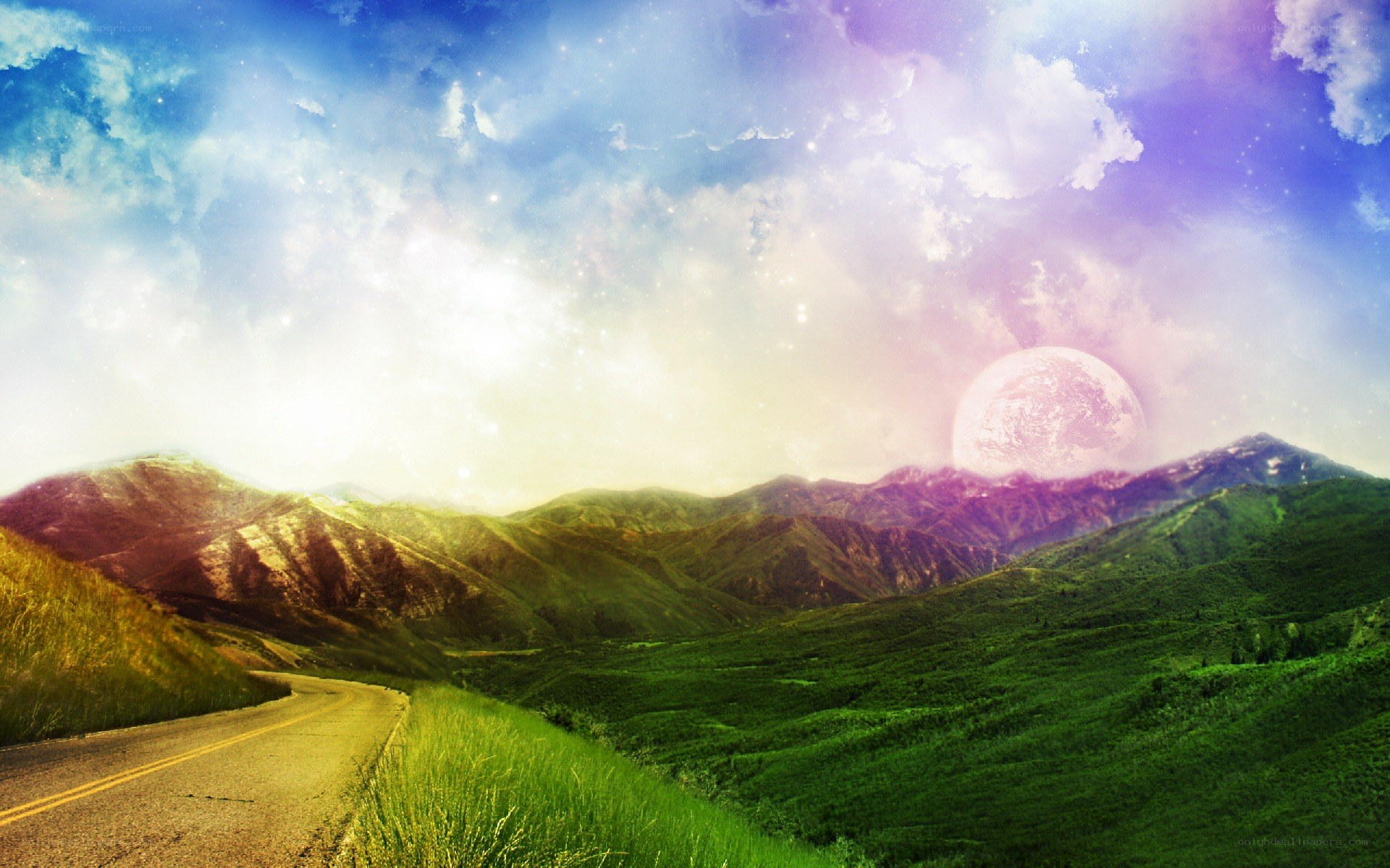 Road to the moon landscape
