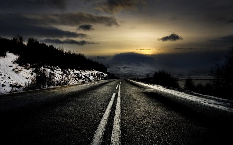 Road to the setting sun