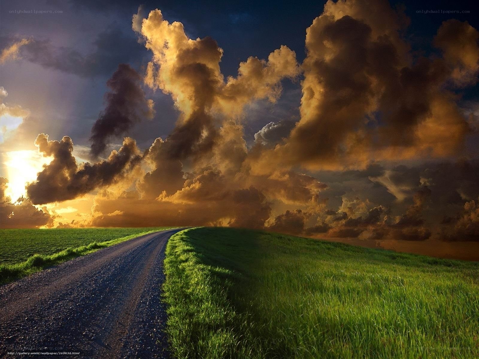 Road to the stormy sky