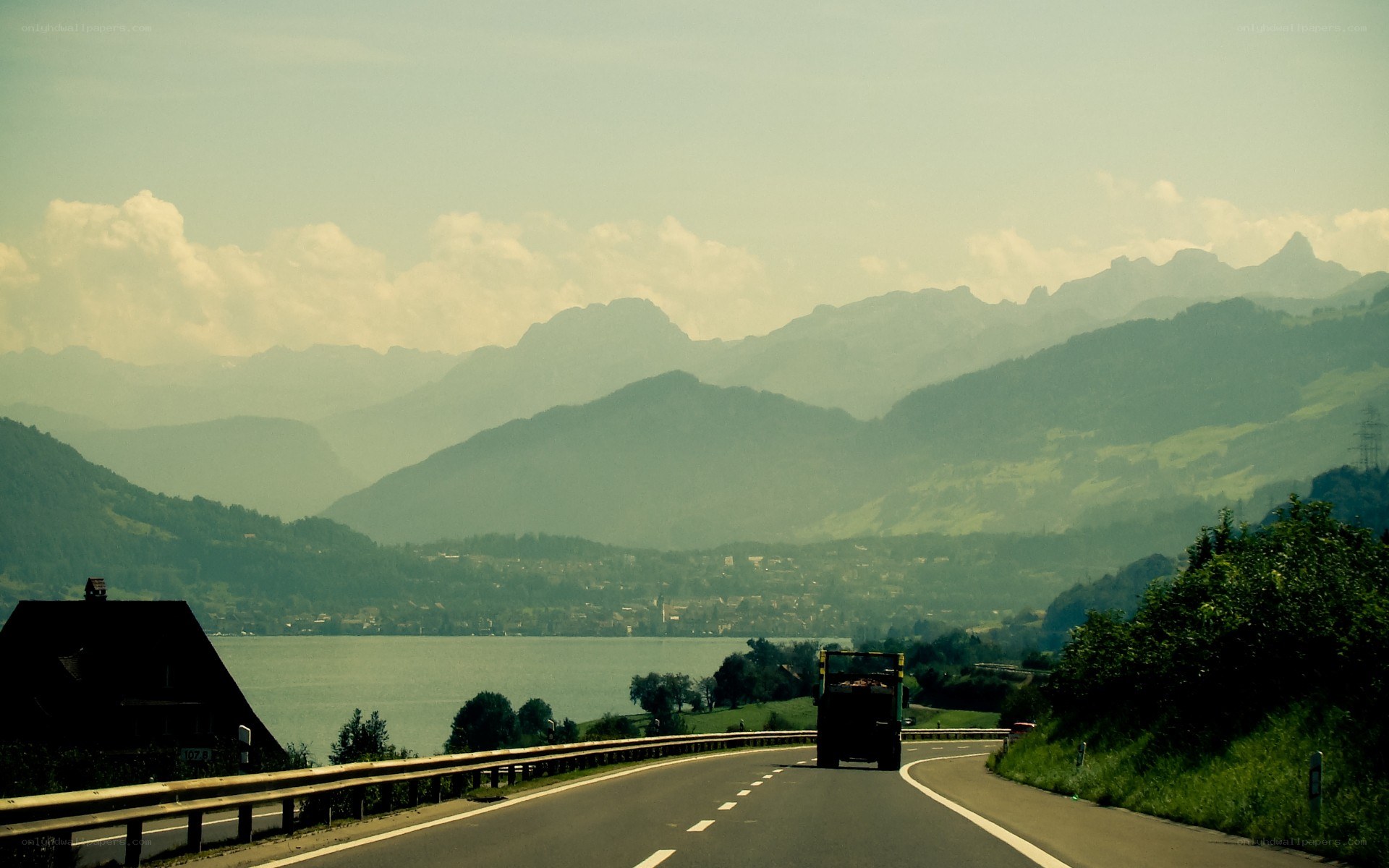 Road trip with mountain views