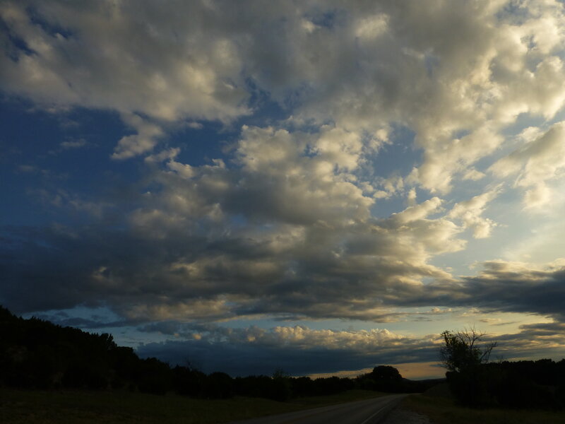 Road under Cloudy Sky — Blue, Dramatic