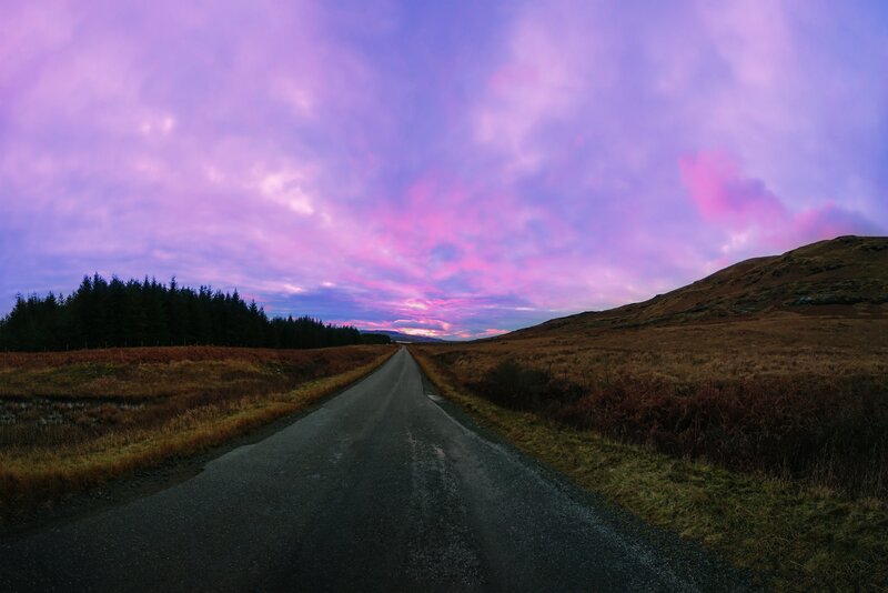 Road under Purple Sky — Dramatic