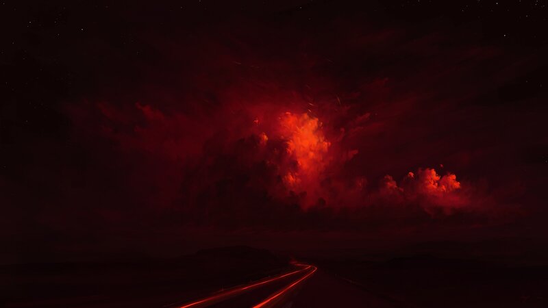 Road under Red Sky