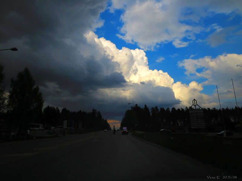 Road under Storm Clouds — Blue, Dramatic