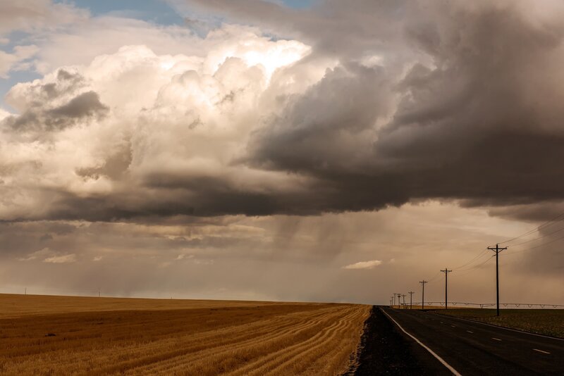 Road under Storm Clouds — Brown