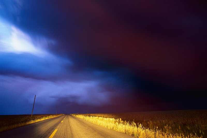 Road under Stormy Sky — Blue, Dramatic