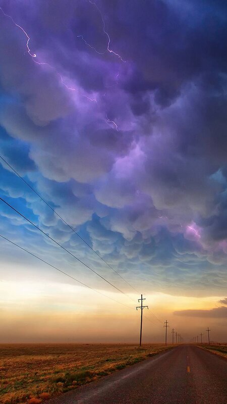 Road under Stormy Sky — Purple, Dramatic