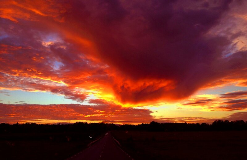 Road under Sunset Sky