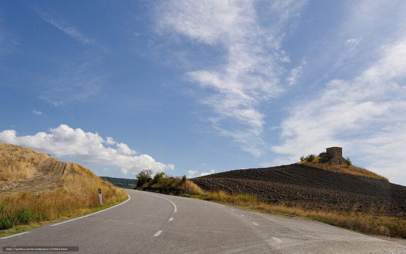 Road winding through hills