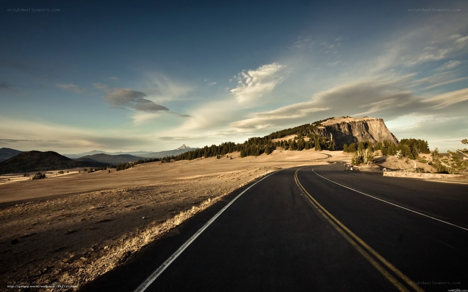 Road winding through mountain landscape