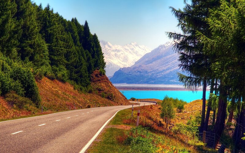 Road Winding Through Mountains