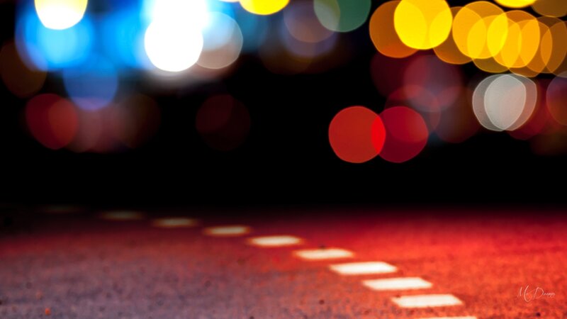 Road with Bokeh Lights