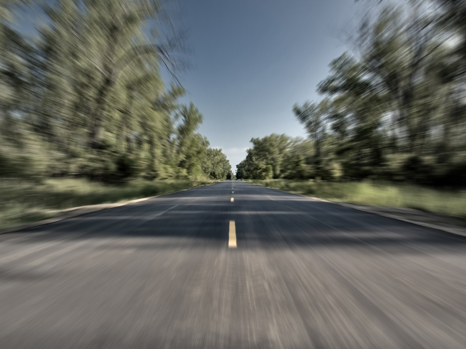 Road with motion blur