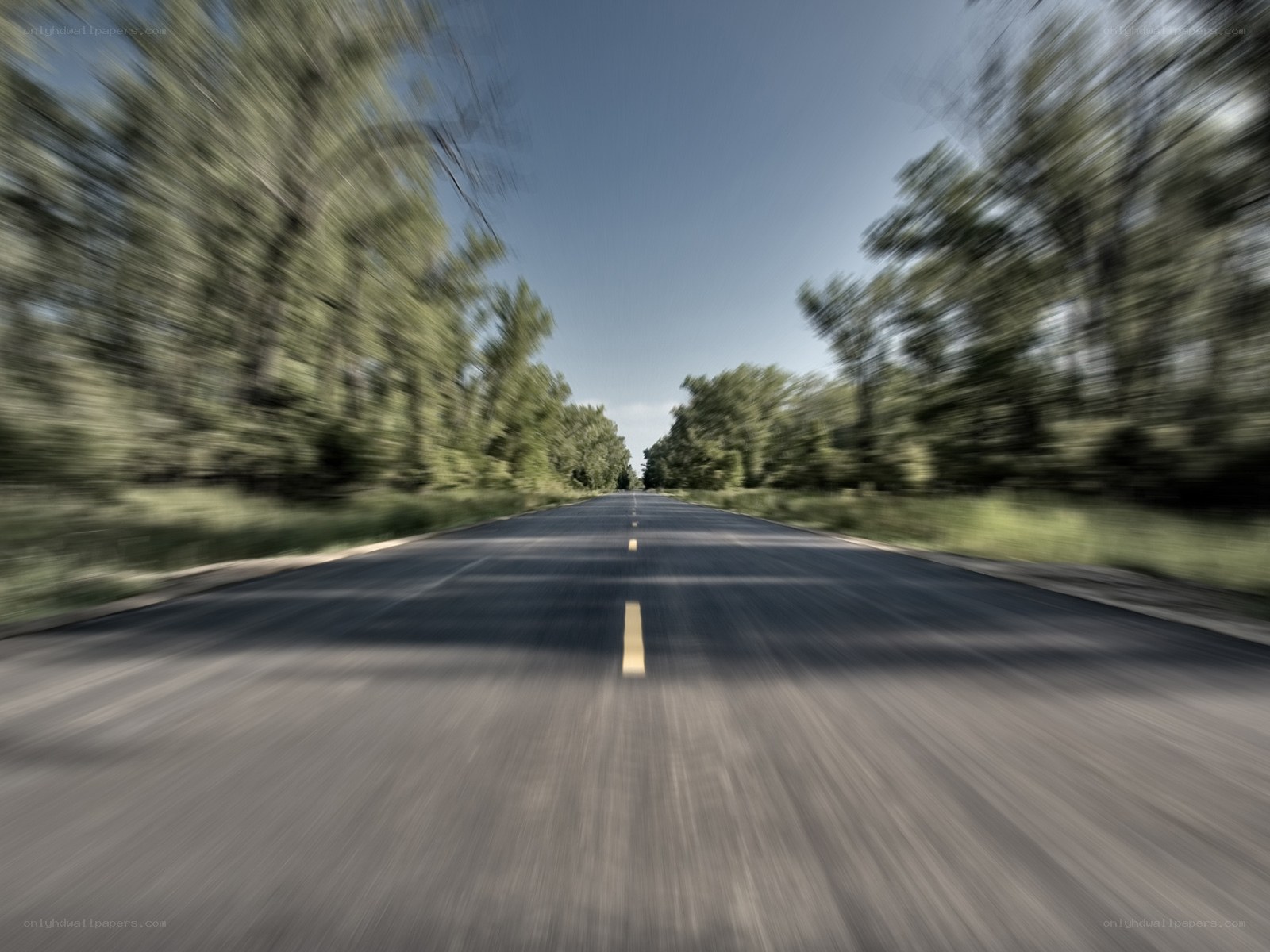 Road with motion blur