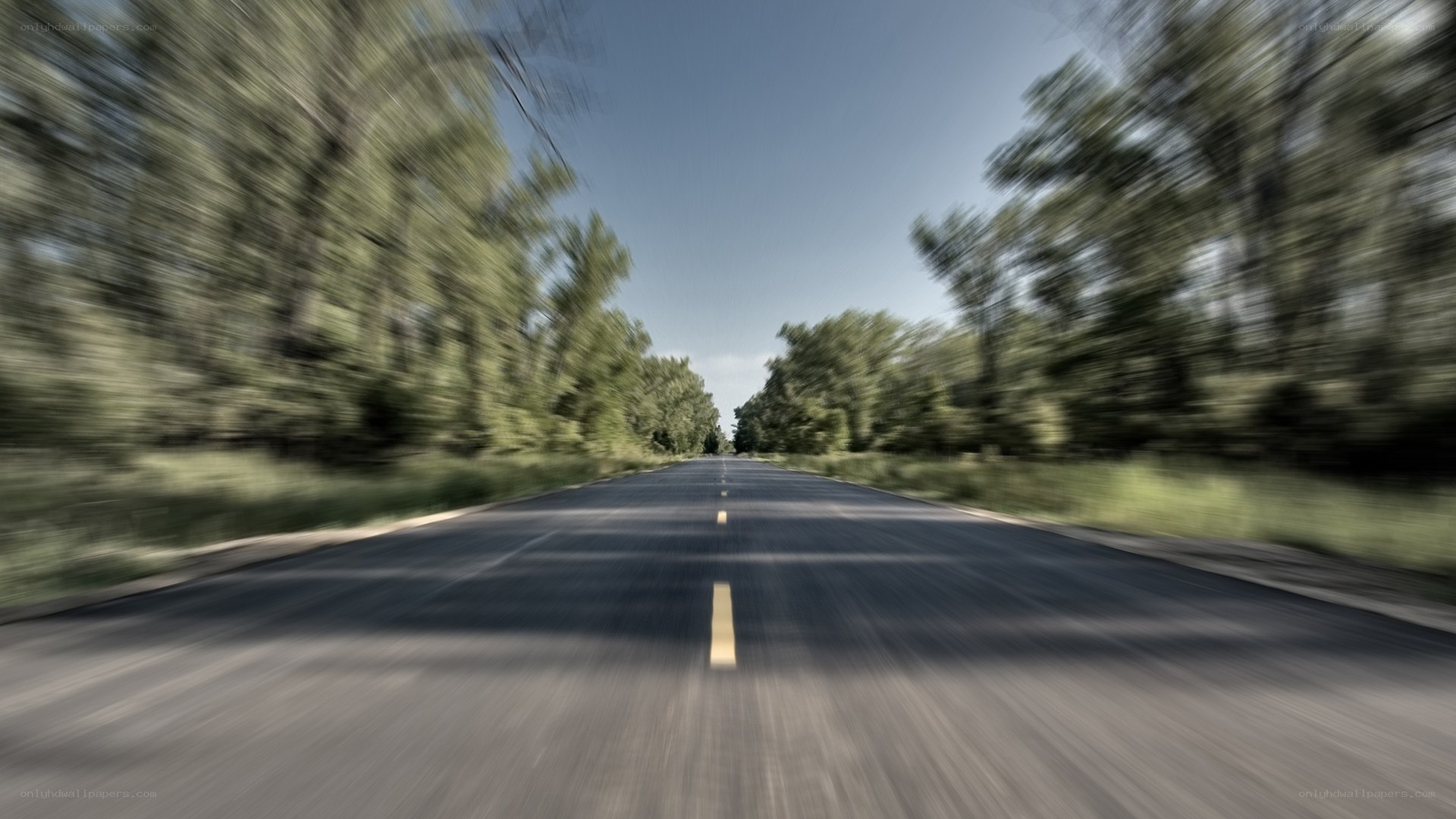 Road with motion blur