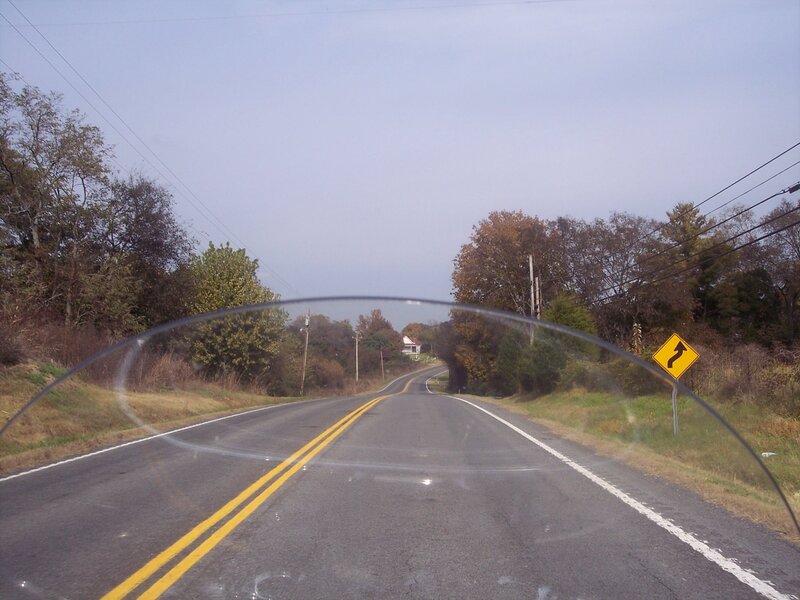 Road with Motorcycle Windshield