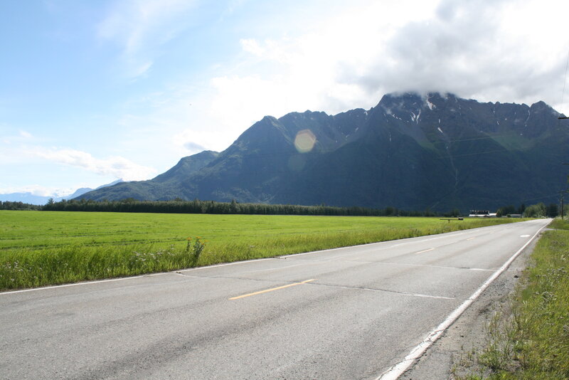 Road with Mountains — Green