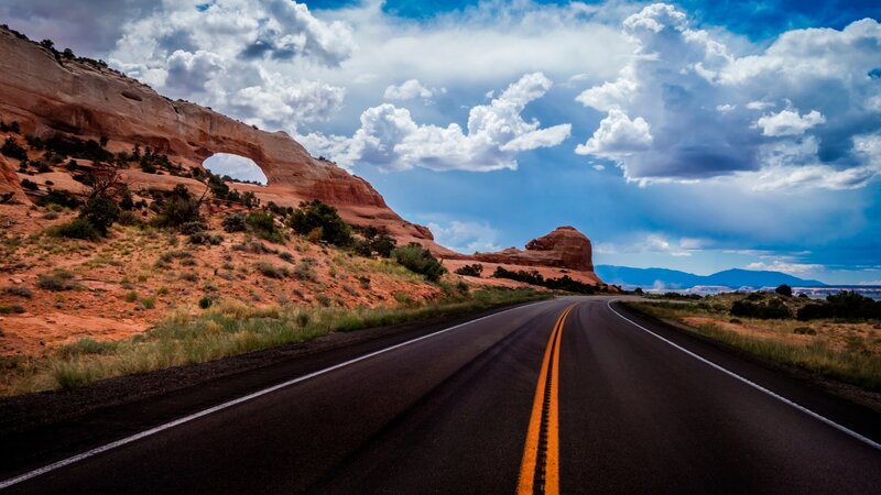 Road with Natural Arch