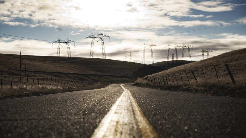 Road with Power Lines