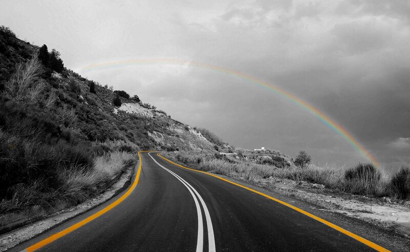 Road with Rainbow