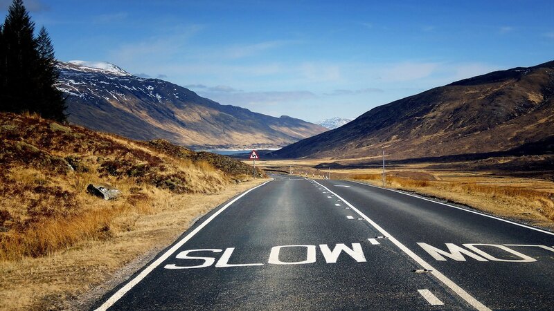 Road with Slow Marking