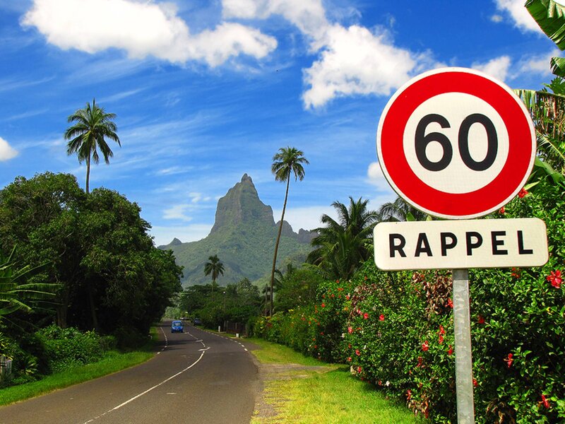 Road with Speed Limit Sign — Blue